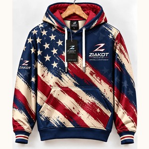 Wholesale Direct Ziakot Industry Custom Stitched Navy <b>Orange</b>-White Football Pullover <b>Sweatshirt</b> Hoodie - Product Image 6
