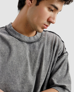 Camiseta de hombre con efecto desgastado, cuello redondo, algodón lavado, estilo casual, moda de verano y oferta en línea - Product Image 5