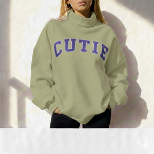 Pull à col montant pour femme, fabrication directe d'usine, tissu lourd de qualité supérieure, collection hiver - Product Image 1