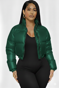 Chaqueta de plumón cálida personalizada para mujer, chaqueta acolchada de invierno, abrigo corto con cremallera y acolchado personalizado, chaqueta de plumón para mujer - Product Image 6