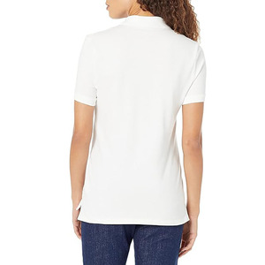 Haut de sport pour femme en jersey blanc, séchage rapide, anti-boulochage, respirant, avec logo frontal, manches courtes, polyester - Product Image 3