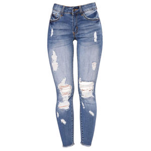 Wholesale <b>Women</b> Denim <b>Cargo</b> Pants High Waist Sporty Painted 100% Polyester Jeans OEM ODM Factory Manufacturer Premium Apparel - Product Image 1