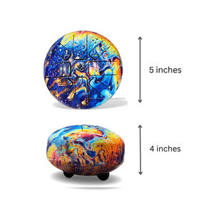 Tambor de Lengüeta de Acero Inoxidable con Diseño Om, Instrumento de Percusión con Técnica de Esmaltado, para Meditación, Yoga y Sanación Sonora - Product Image 1