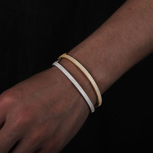 Tennis <b>Bracelets</b> 925 Silver 18K Gold Plated Round Diamond Channel Setting Unisex Luxury Everyday Wear - Product Image 1