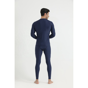 <b>Men's</b> Gray <b>Compression</b> Long Sleeve Crew Neck <b>Top</b> Full Length Seamless Spandex Polyester Sweat-Wicking Breathable Quick Dry - Product Image 2