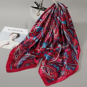 Elegant 100% <b>Silk</b> Satin Square Scarf for Women Casual Multi-Functional Fashion Accessory All Seasons Muslim - Product Image 3