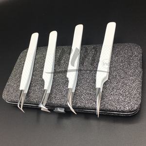 ที่หนีบขนตาปลอมโลโก้สีขาวสำหรับต่อขนตาปรับแต่งโลโก้ได้ตามต้องการ - Product Image 2