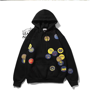 Sweat à capuche tendance pour homme, imprimé en relief, surdimensionné, en coton doux, confortable pour tous les jours, style streetwear - Product Image 1