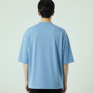 เสื้อยืดแขนสั้นลำลองทรงบ็อกซี่สำหรับผู้ชาย เสื้อยืดทรงบ็อกซี่เข้ารูป ผลิตจากผ้าฝ้าย เสื้อยืดทรงบ็อกซี่สำหรับผู้ชายสำหรับขายออนไลน์ ผลิตในประเทศปากีสถาน - Product Image 6