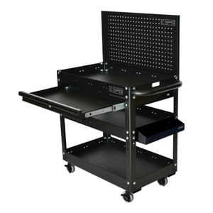 Carro de herramientas de acero inoxidable de 3 niveles, carrito de herramientas de almacenamiento de herramientas OEM compatible con armario de garaje mecánico con industria de ruedas, venta al por mayor - Product Image 3