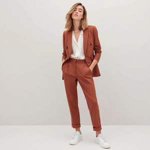 Ensemble de costume pour femme, blazer classique et pantalon droit, tenue de bureau professionnelle, tenue décontractée pour les réunions de travail, mariage - Product Image 3