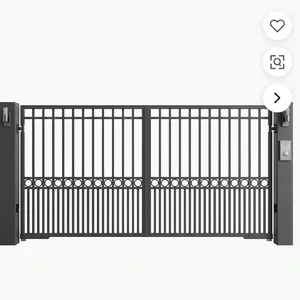 Puerta Doble Abatible de Hierro Moderna con Recubrimiento en Polvo, Resistente a la Oxidación, Rectangular, para Entrada de Seguridad Residencial - Product Image 2