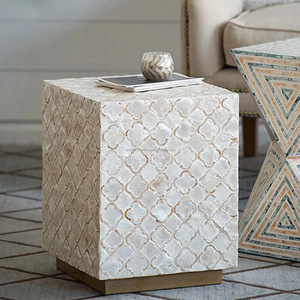 LUXURY CRAFTS-Mesa consola moderna con diseño de fregona con incrustaciones de hueso extensible para sala de estar y dormitorio, decoración del hogar - Product Image 3