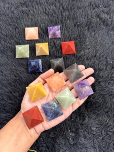 High Quality 7 <b>Chakra</b> Natural Stone Pyramid Reiki <b>Crystal</b> Healing Stone <b>Set</b> Carved Precious Gemstone - Product Image 2