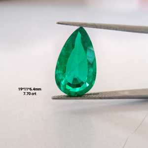 Émeraudes synthétiques de qualité supérieure, de couleur vert émeraude, de forme poire, pierres précieuses en vrac, différentes coupes, clarté brillante, pour bijoux fins - Product Image 3