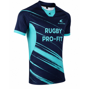 Camiseta de Rugby Sublimada de Manga Corta para Hombre, Cuello en V Ajustado, para Todas las Temporadas, Poliéster y Elastano - Product Image 1