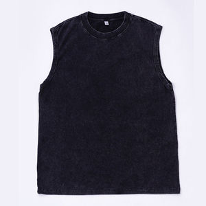Débardeur d'été pour homme de haute qualité, 100 % coton, respirant et léger, en tissu 100 % coton tricoté, délavé à l'acide. - Product Image 3