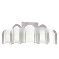 Ensemble de toile de fond de mariage en arche blanche à niveaux, éclairée, en acrylique PVC, pour décoration de scène et d'événements de banquet