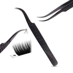 Pince à cils semi-courbée testée à la main, anti-magnétique, facile à utiliser pour ramasser les cils fins, parfaite pour les débutants et les artistes en pose de cils - Product Image 1