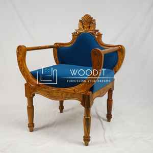 Accoudoir courbé à la main, 100% bois massif, design moderne fait main, siège et dossier confortables en velours, meubles pour salon, chambre à coucher, maison - Product Image 2