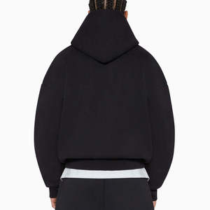 Sudadera con capucha personalizada de algodón 100% de alto gramaje, lisa, con cremallera, de corte holgado y hombros caídos, estilo oversize, ecológica, para invierno y streetwear. - Product Image 6