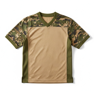 เสื้อฟุตบอลอเมริกันแบบหนา ตัดเย็บเป็นชุดทีม  ลายและสีตามสั่ง ผ้าตาข่ายโพลีเอสเตอร์ระบายอากาศได้ดี - Product Image 1