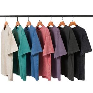 Camiseta de Hombre de Talla Americana, de Alta Calidad, Lavada al Ácido, 100% Algodón, Transpirable, Holgada, Ecológica, de Secado Rápido, de Manga Corta - Product Image 6