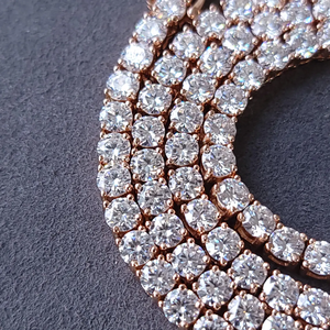 Rose Gold Plated Cubic Zirconia Statement Necklace Women's Fashion Party Jewelry Round Brilliant Prong Setting Zinc Alloy Chain - Product Image 1