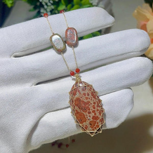 Colgante Unisex de Perlas de Agua Dulce Hechas a Mano con Alas de Aleación de Metal Precioso Chapadas en Platino, Estilo Boho, Certificado IGI, Venta al Por Mayor - Product Image 2