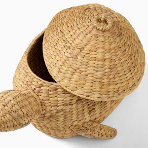 Unique Water Hyacinth Turtle Shape <b>Storage</b> <b>Basket</b> With Lid Wicker Toy Organizer Kids Nursery Decor Eco Friendly From Vietnam - Product Image 6