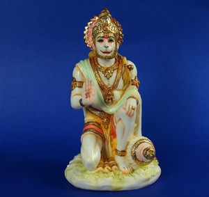 Nirmala Handicrafts - Estatua de Resina del Dios Hindú Hanuman Arrodillado, Ídolo de Gada, Origen Rajasthan, Decoración Espiritual para Mesa - Product Image 5