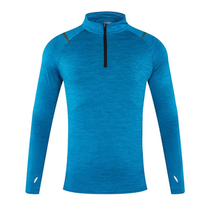 Camiseta Deportiva de Manga Larga con Media Cremallera para Hombre y Mujer, Protección UV, Color Sólido, Secado Rápido, Flexible y Cómoda para Gimnasio - Product Image 3