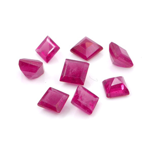Rubis naturels de Bangkok, carrés calibrés de 3 mm, pierres précieuses de rubis naturelles facettées, prêtes à l'emploi pour la création de bijoux - Product Image 3