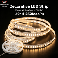 Bande lumineuse LED 4014, 252 LED/m, CRI>83, haute luminosité, flexible, pour la décoration de projets intérieurs