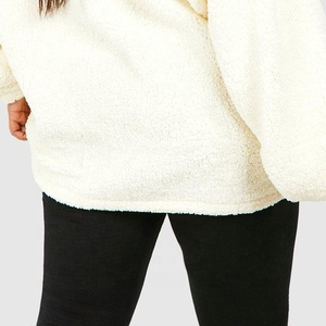 Nouveau Pull Polaire Oversize Élégant pour Femme, Col Montant, Demi-Zip, Couleur Unie, Hiver, en Polaire Sherpa Teddy - Product Image 4