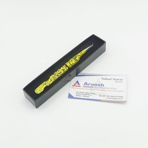 Pinzas profesionales de acero inoxidable con revestimiento de doble tono de 45 grados, extensión de pestañas, logotipo personalizado, Punta puntiaguda - Product Image 4
