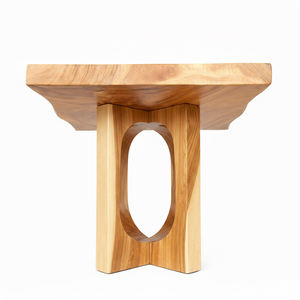 Mesa Decorativa Rústica con Pedestal Escultural, Diseño Único en Madera Suar de Alta Calidad, Pulida, con Patas Delicadas y Forma Especial para Decoración del Hogar - Product Image 2