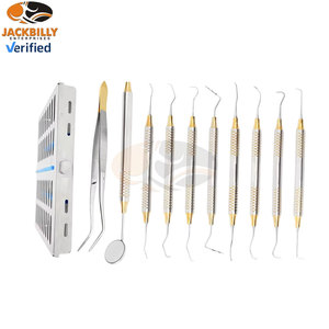 JACKBILLY Dental Hygienists Instruments <b>Tool</b> Kit 10 PCs with Sterilization Cassette Professional Prophylaxis <b>Teeth</b> <b>Cleaning</b> Set - Product Image 3