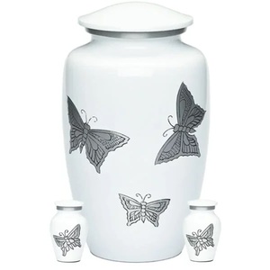Customized Pink Butterfly Engraved Adult Funeral Cremation Urn Human <b>Ashes</b> Storage <b>Keepsake</b> Decorative Burial Memorial <b>Ashes</b> Urn - Product Image 2