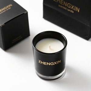Wholesale Handmade Unique Luxury Soy Wax Candle Vessels <b>Empty</b> Black Glass Cylinder Jar Lids <b>Gift</b> <b>Box</b> Custom Logo Diwali - Product Image 3
