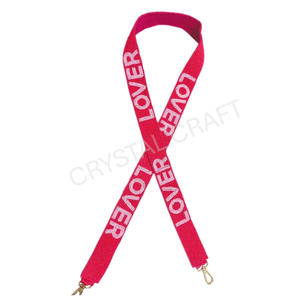สายสะพายผ้าประดับลูกปัดสีแดง CRYSTAL CRAFT พร้อมตัวอักษรนูน Let's Get Crackin' อุปกรณ์เสริมกระเป๋าถือสไตล์วินเทจรักษ์โลก - Product Image 6