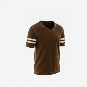 Camiseta de Fútbol Americano para Hombre de Alta Calidad, Cuello en V, 100% Poliéster, Temporada de Verano, Color Sólido, Transpirable, de Secado Rápido - Product Image 4