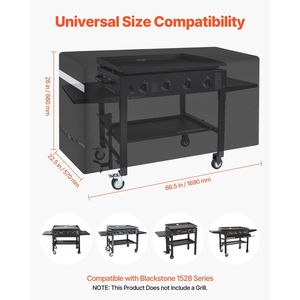 66-Inch Heavy Duty Waterproof Fade-Resistant Weather-Resistant <b>BBQ</b> Grill Cover 600D Polyester Outdoor Grill Accessories - Product Image 4