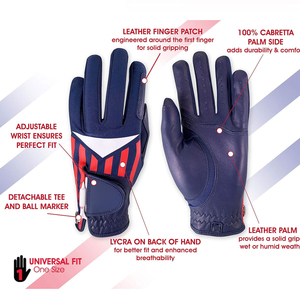 Gants de golf en cuir véritable, vente en gros, logo personnalisé, service OEM, dernier design, sangle de poignet réglable, antidérapants, pour le sport - Product Image 6