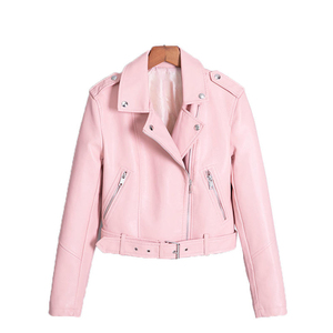 Chaqueta de Motera Extra Grande de Cuero PU Genuino Transpirable para Mujer, Moda Urbana de Invierno, Fabricante Mayorista - Product Image 3