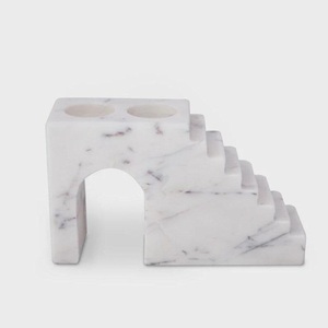 Porte-bougie vintage Art Déco en marbre, fait main, pour Diwali, mariage et décoration de Noël - Product Image 3