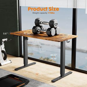 Scrivania per Computer ergonomica marrone regolabile in altezza 40 ''X 24'' scrivania da ufficio in piedi da scrivania Sit-to-Stand - Product Image 5