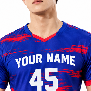 Conjunto de Uniforme de Fútbol Azul Rey Personalizado con Detalles Rojos, Ropa Deportiva de Fútbol al por Mayor para Hombre - Product Image 5