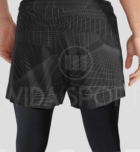 Pantalones Cortos Deportivos Transpirables Personalizados 2 en 1 para Hombre, con Leggings Interiores, Cintura Elástica, para Entrenamiento Deportivo - Product Image 5