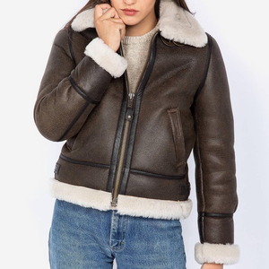 Blouson Bomber en Cuir Véritable pour Homme, Doublure Coton, Coupe-Vent, Style Moto Hiver, Coupe Droite, Col Montant, Fermeture Éclair, Non-tissé - Product Image 5